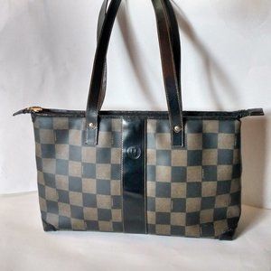 Vintage 80's FENDI Checkered Tote Purse